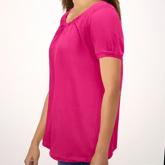 WOMAN WITHIN 100% Cotton Short Sleeve Tunic Pink New Women’s Plus Size 2X - Picture 5 of 8